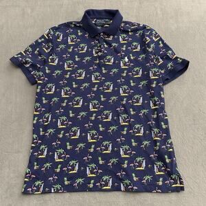 Polo Ralph Lauren Men's Medium Flamingo Blue Soft Cotton Polo Shirt Classic Fit